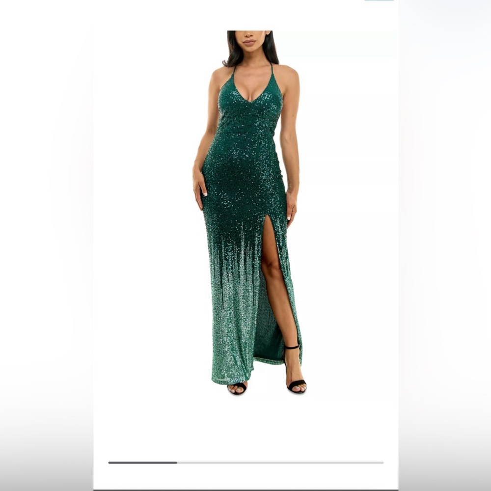 Pear Culture Sequined Cross-Back Gown